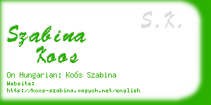 szabina koos business card